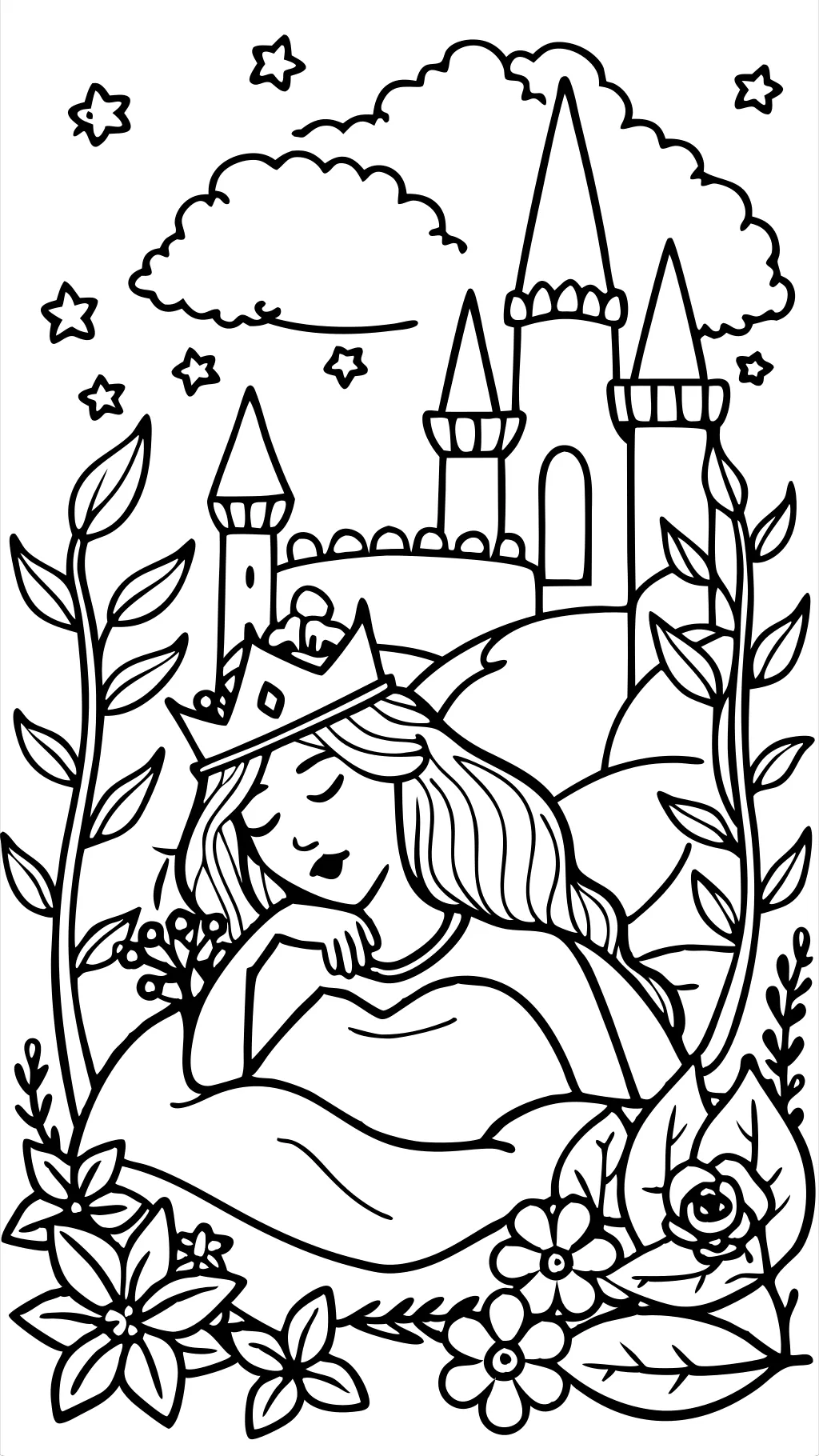 sleeping beauty coloring page